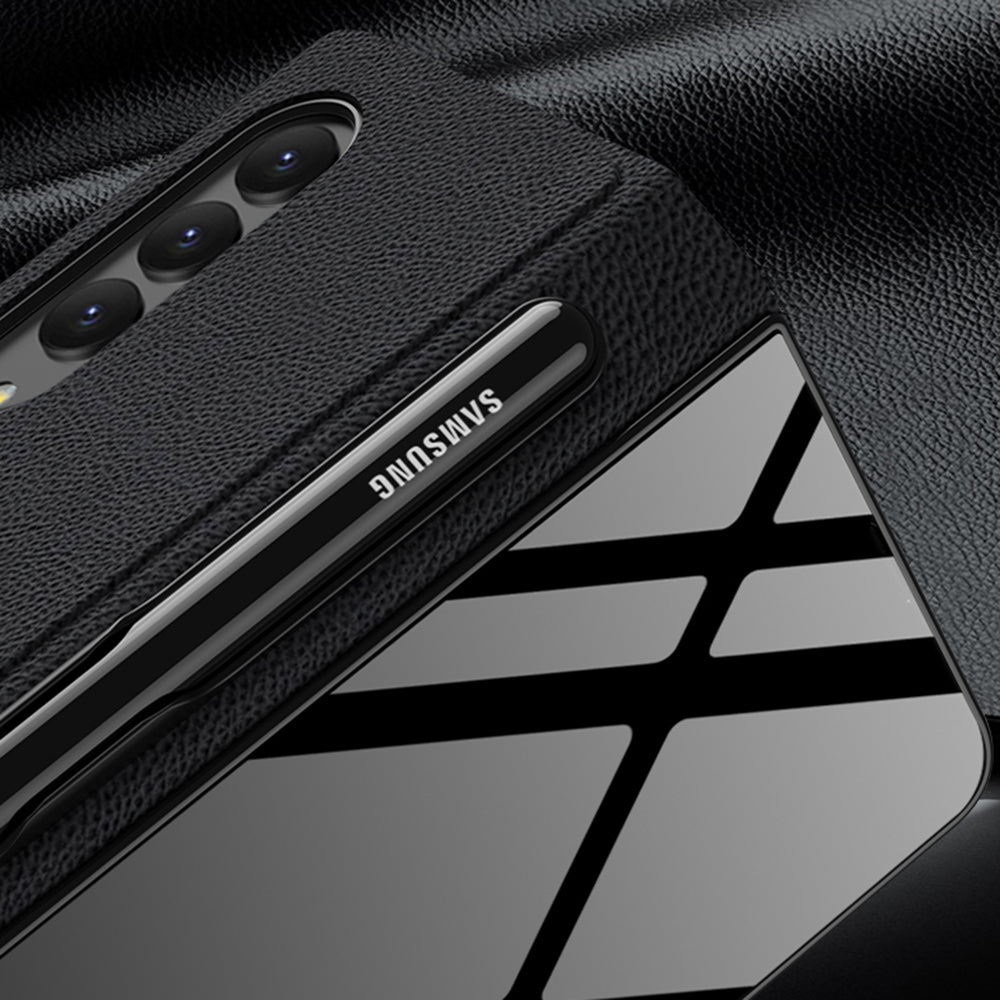 GKK til Samsung Galaxy Z Fold4 5G mønster telefonetui PU læder hærdet glas PC beskyttelsescover med kuglepen GKK til Samsung Galaxy Z Fold4 5G mønster telefonetui PU læder hærdet glas PC beskyttelsescover med kuglepen